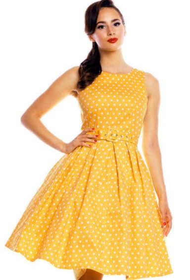 Lola Classic Vintage Sailor Dress in Yellow – Shop now at Kitty Darling
