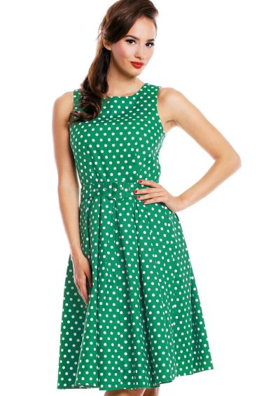 Lola Green Polka Dot Swing Dress – Shop now at Kitty Darling
