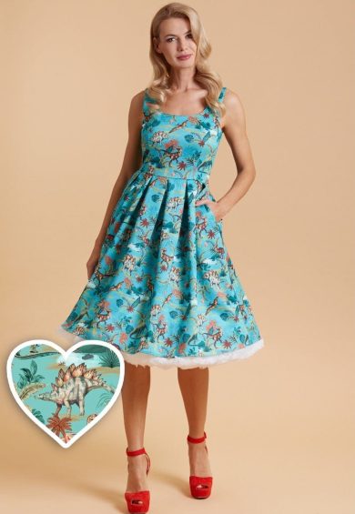 Amanda Dinosaur Swing Dress – Shop now at Kitty Darling