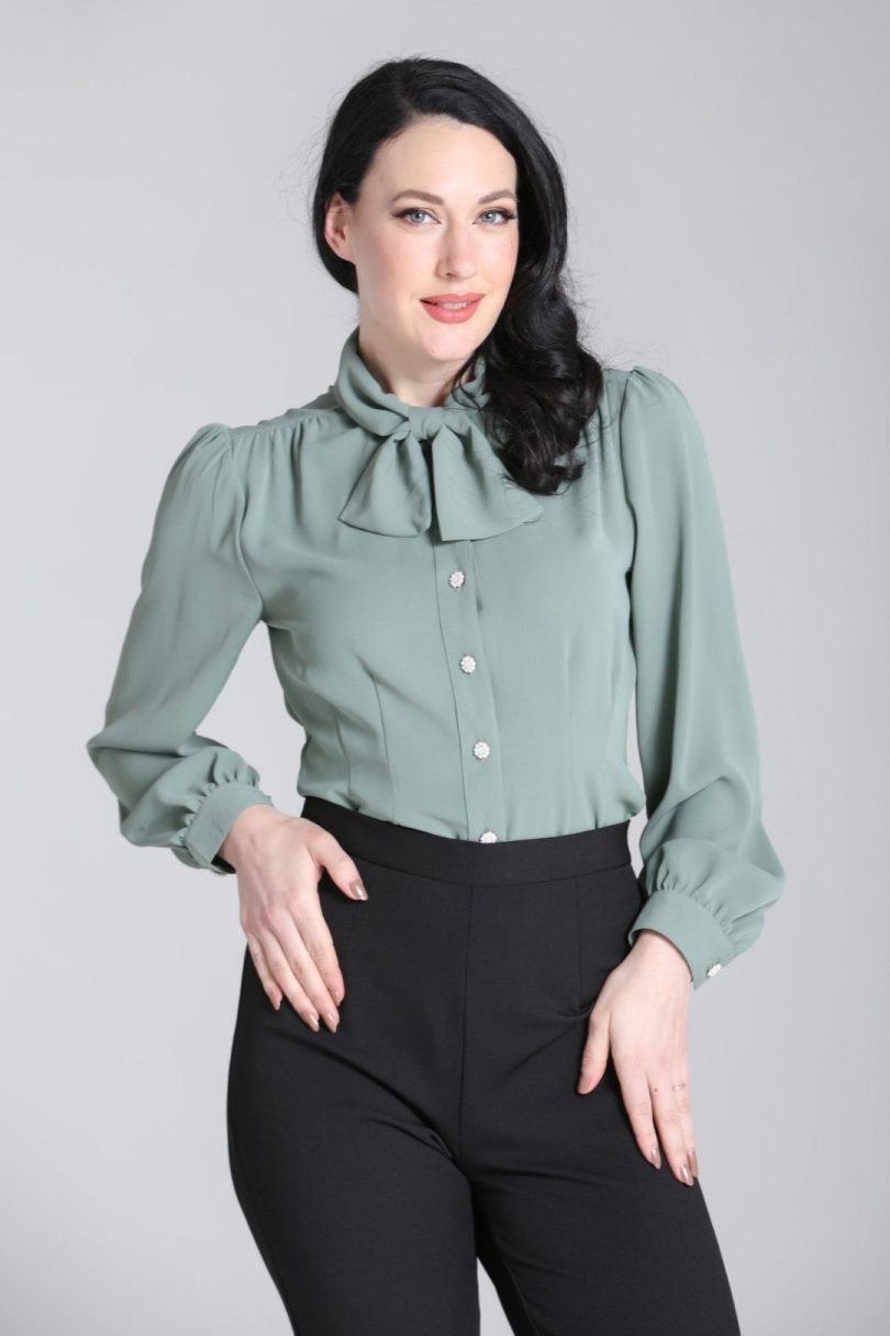 Mia Blouse Green  Shop now at Kitty Darling
