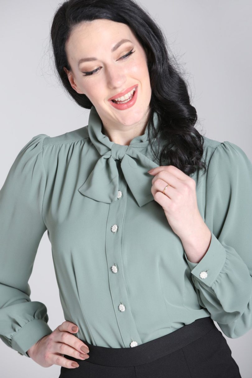 Mia Blouse Green  Shop now at Kitty Darling