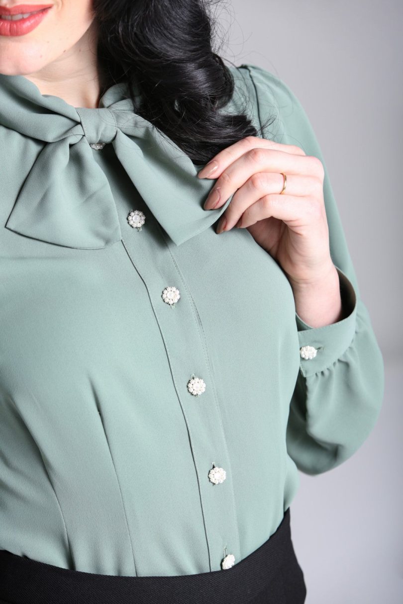 Mia Blouse Green  Shop now at Kitty Darling
