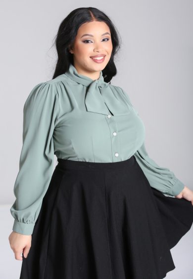 Mia Blouse Green – Shop now at Kitty Darling