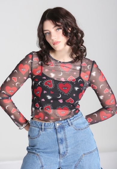 Kate Heart Mesh Top – Shop now at Kitty Darling