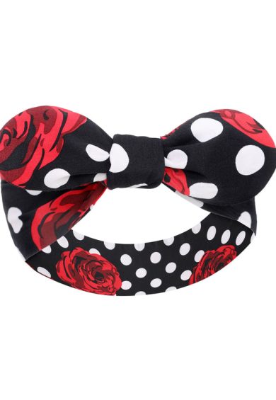 Quirky Headband in Rose & White Polka Dot Print – Bandanas & Headties | Kitty Darling