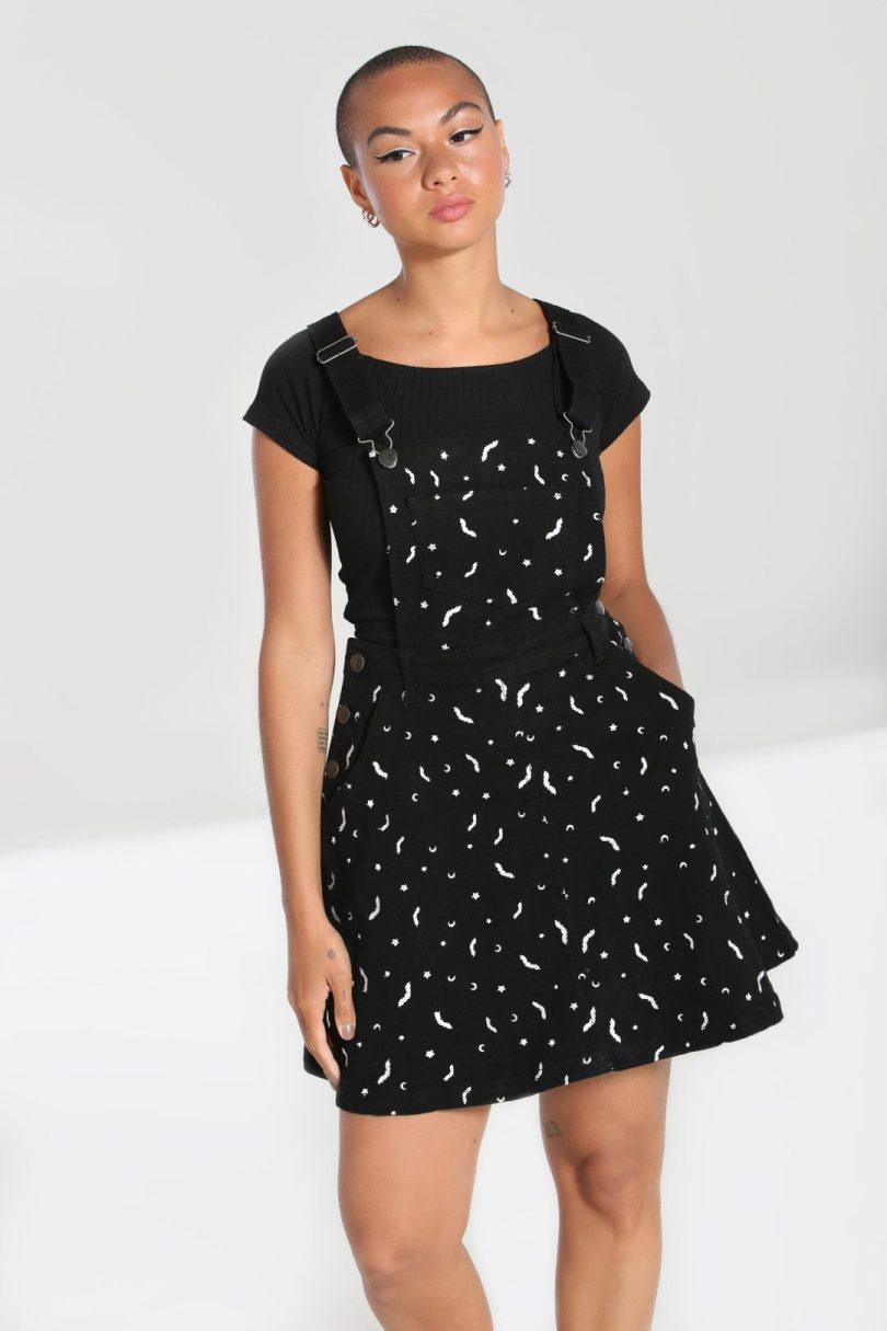 Bat Pinafore Dress Black – Shop now at Kitty Darling