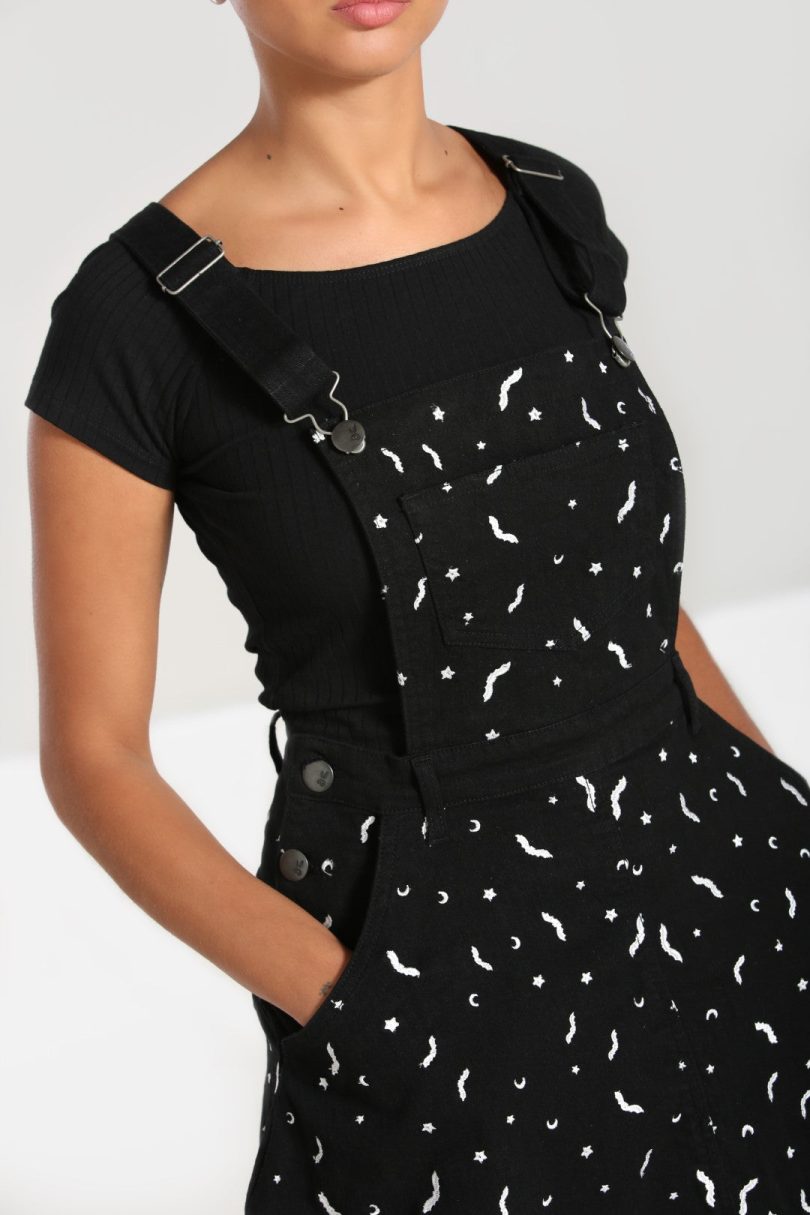 Bat Pinafore Dress Black  Shop now at Kitty Darling