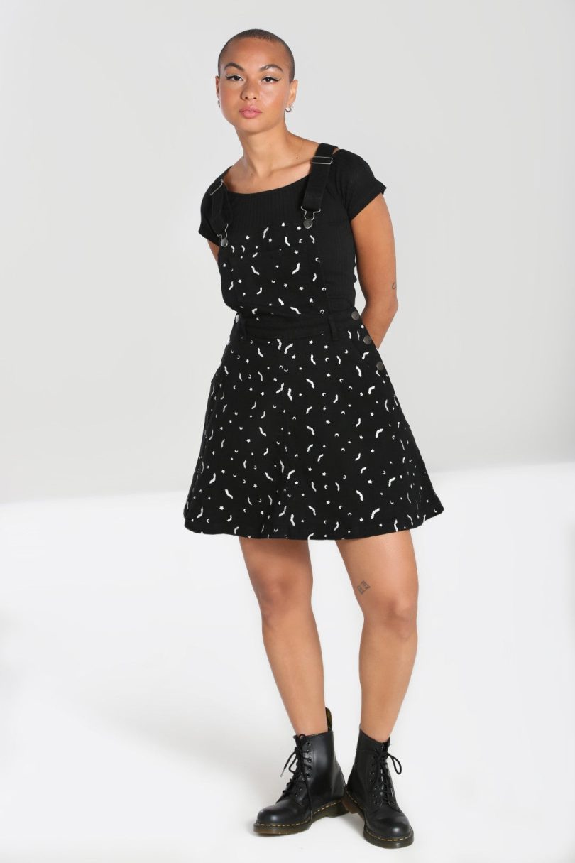 Bat Pinafore Dress Black  Shop now at Kitty Darling