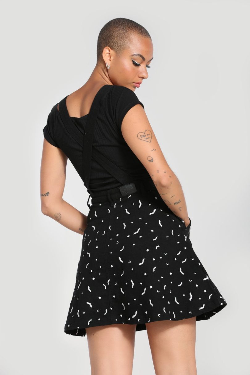 Bat Pinafore Dress Black  Shop now at Kitty Darling