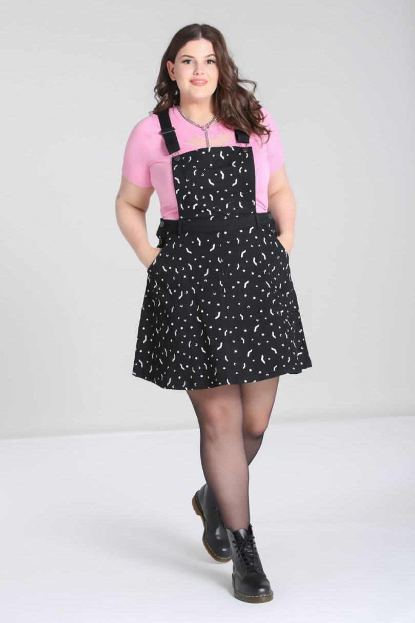 Bat Pinafore Dress Black  Shop now at Kitty Darling