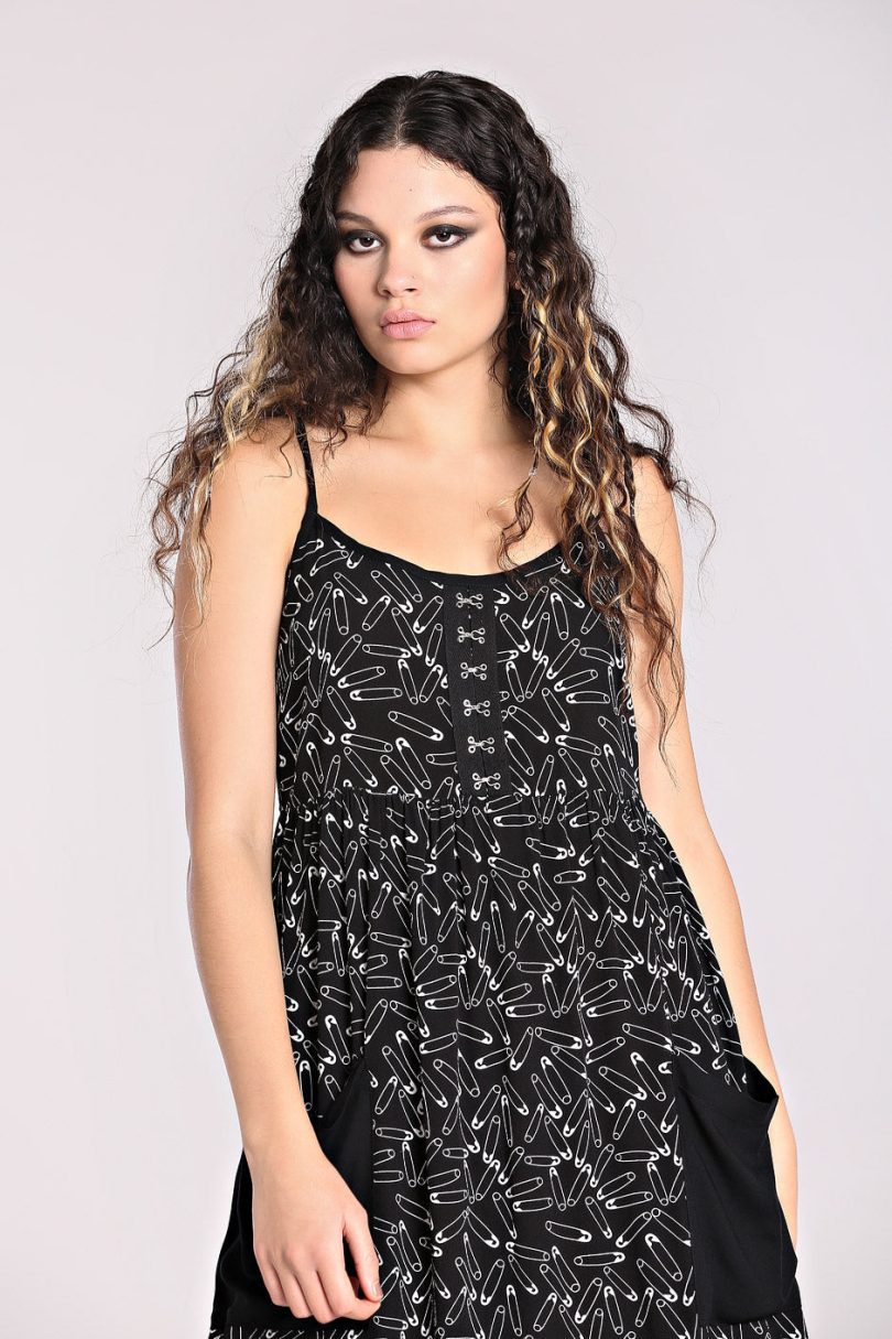 Safety Pin Dress Black  Shop now at Kitty Darling