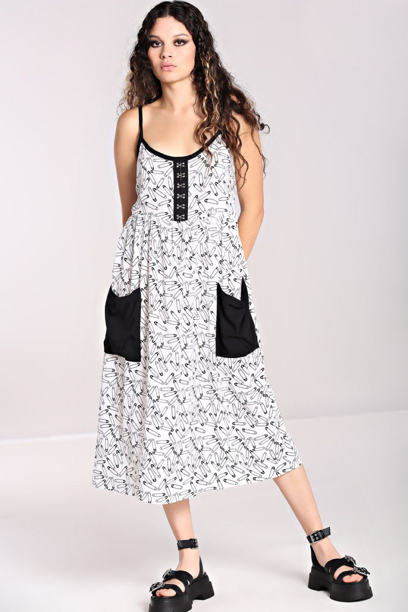 Safety Pin Dress White  Shop now at Kitty Darling