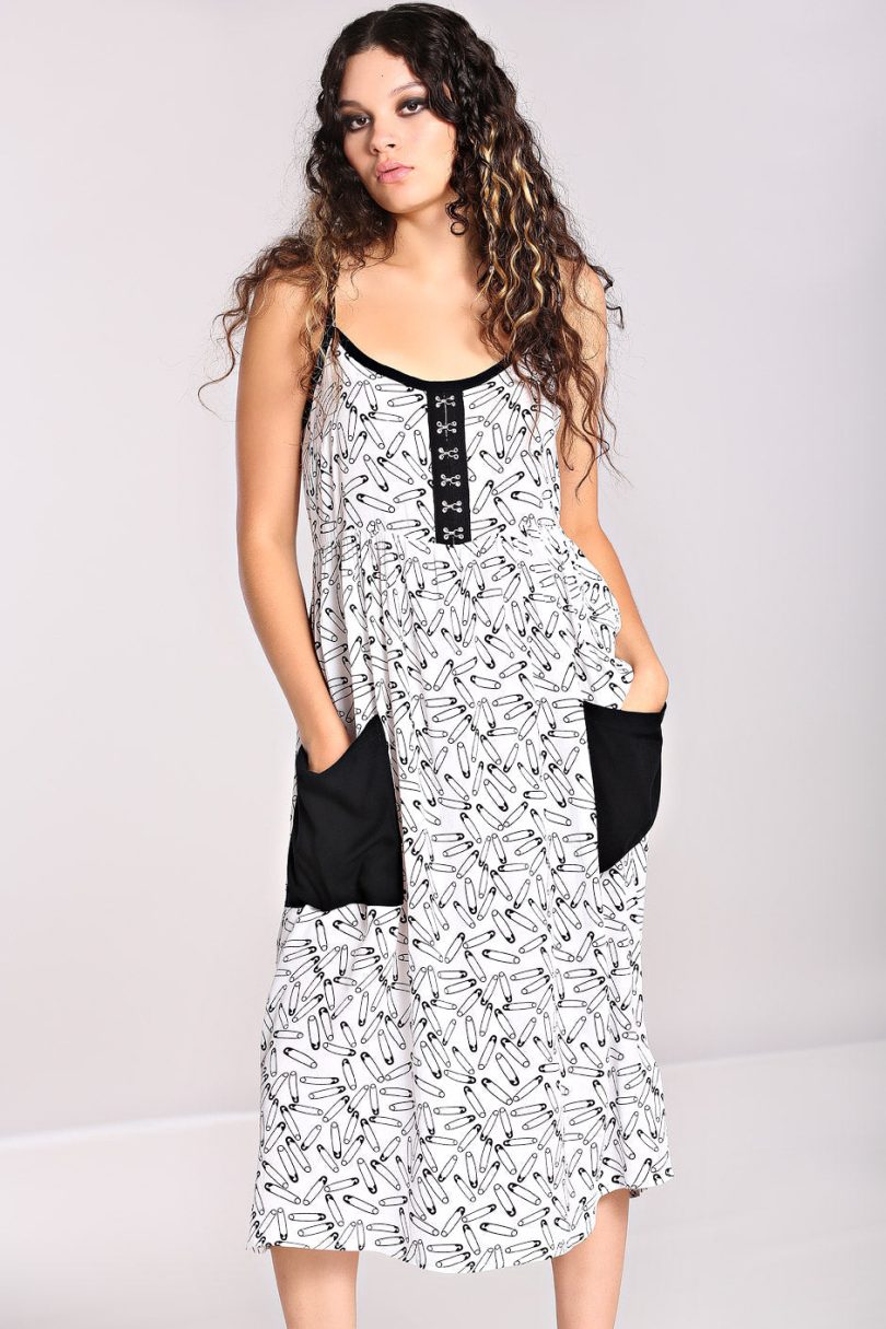 Safety Pin Dress White  Shop now at Kitty Darling