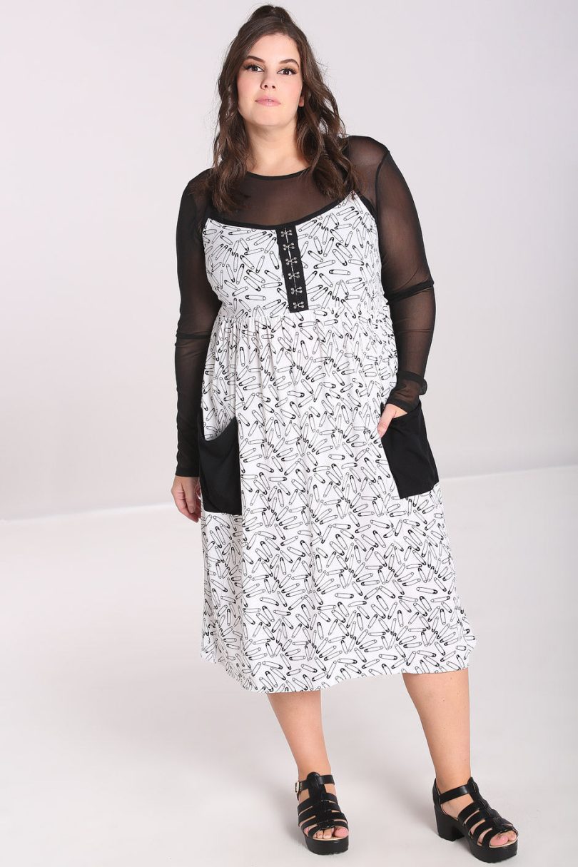 Safety Pin Dress White – Shop now at Kitty Darling