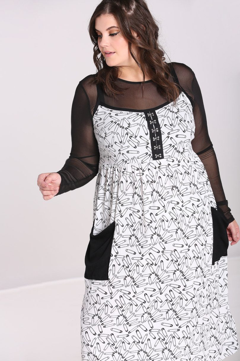 Safety Pin Dress White  Shop now at Kitty Darling