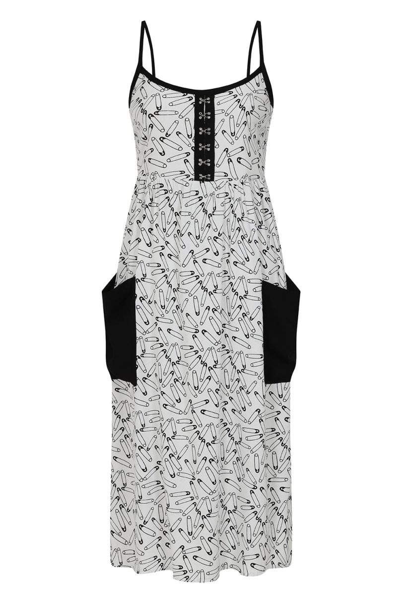 Safety Pin Dress White  Shop now at Kitty Darling
