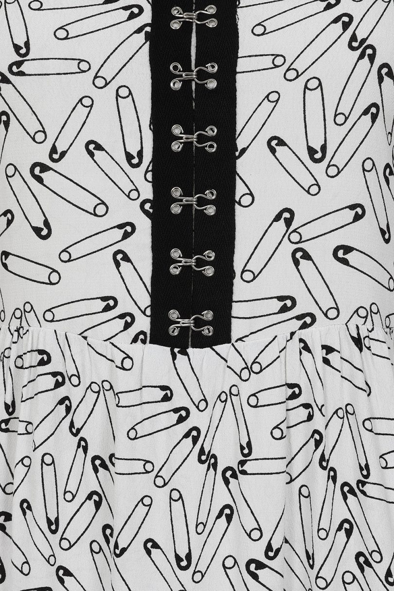 Safety Pin Dress White  Shop now at Kitty Darling