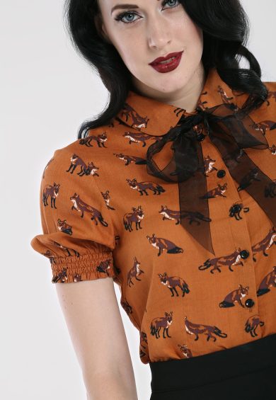 Vixey Blouse Brown – Shirts and Blouses | Kitty Darling