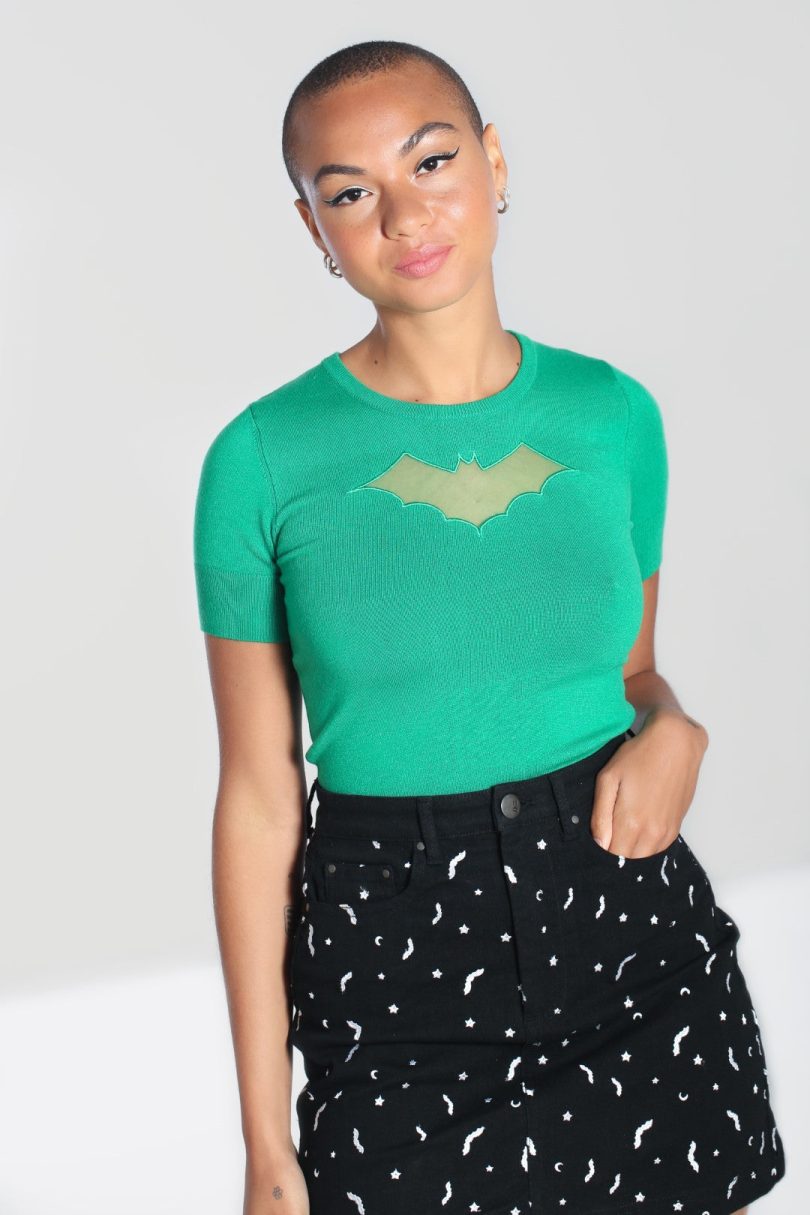 Bat Top Green  Shop now at Kitty Darling