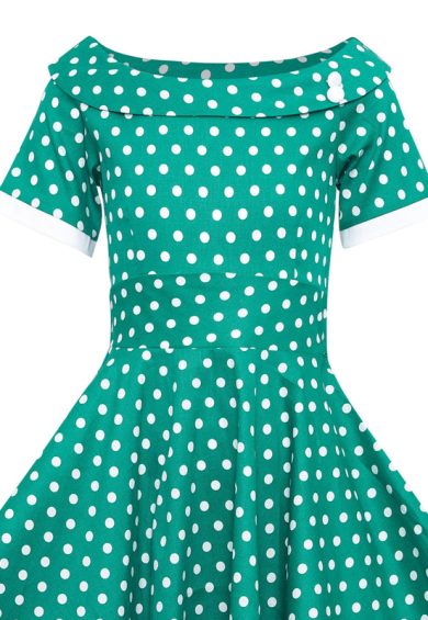 Children Darlene Green Polka Dot Dress – Clothing | Kitty Darling