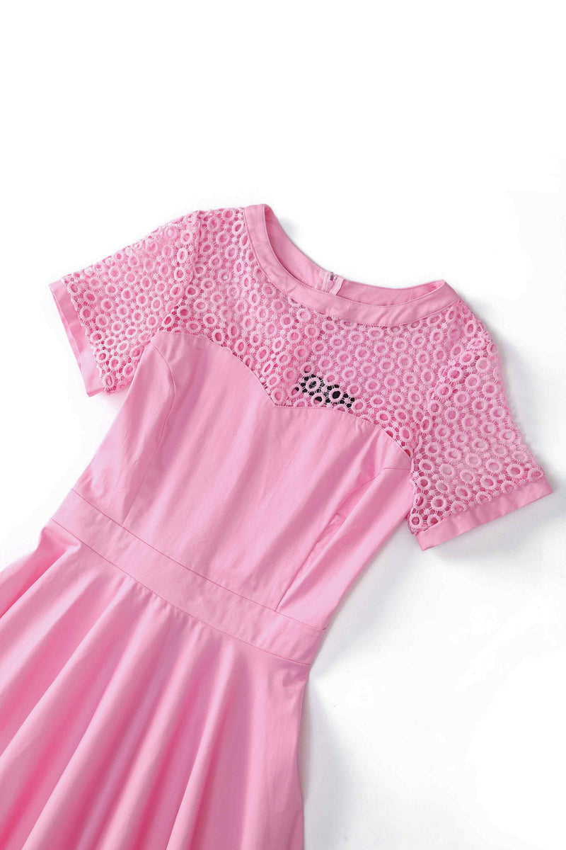 Tess Light Pink Crochet Lace Formal Dress Tess Light Pink Crochet Lace Formal Dress Shop now at Kitty Darling