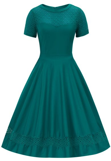 Tess Emerald Green Crochet Lace Formal Dress – Shop now at Kitty Darling