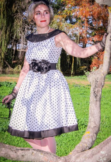 Cindy White & Black Polka Dot Circle Dress – Dresses | Kitty Darling