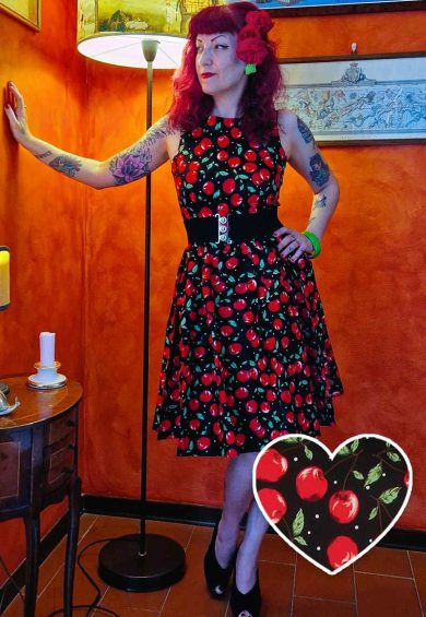 Annie Retro Swing Dress in Black Cherry – Shop now at Kitty Darling