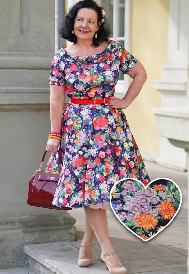 Darlene Midnight Garden Off Shoulder Swing Dress – Shop now at Kitty Darling