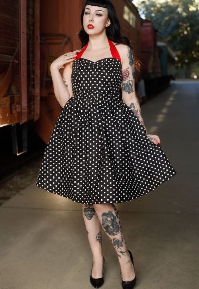 Sophie Two Toned Rockabilly 1950s Dress in Black – Shop now at Kitty Darling