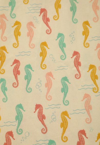 Penelope II Cream Rockabilly Pastel Seahorse Print Shirt Dress – Dresses | Kitty Darling