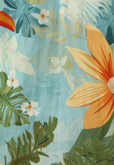 Poppy Light Blue Vintage Tropical Tiki Print Shirt Dress – Dresses | Kitty Darling