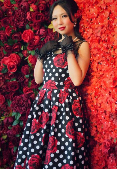Elizabeth Vintage Style Polka Roses Party Dress In Black/red – Dresses | Kitty Darling