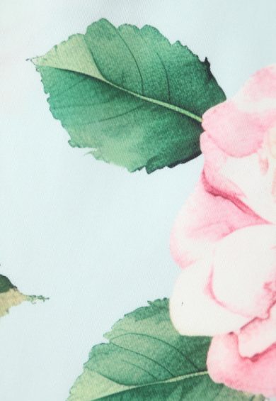 May V-neck Baby Blue 50's Style Floral Print Swing Dress – Dresses | Kitty Darling