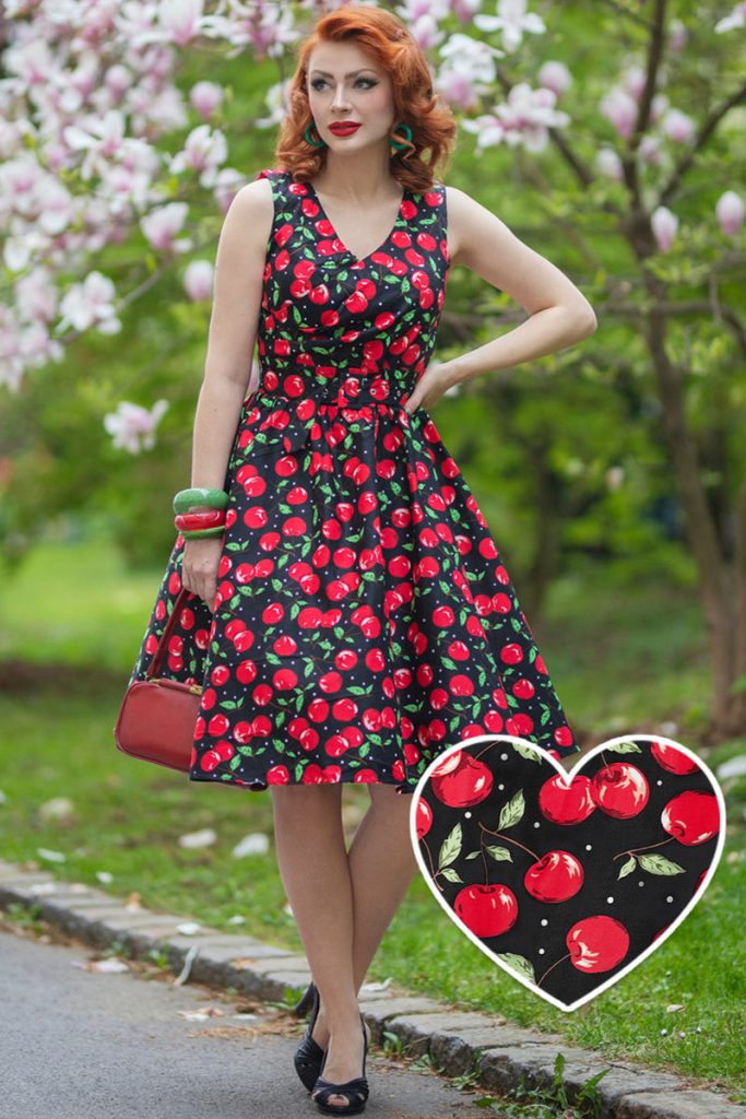 May Crossover Bust Cherry Swing Dress