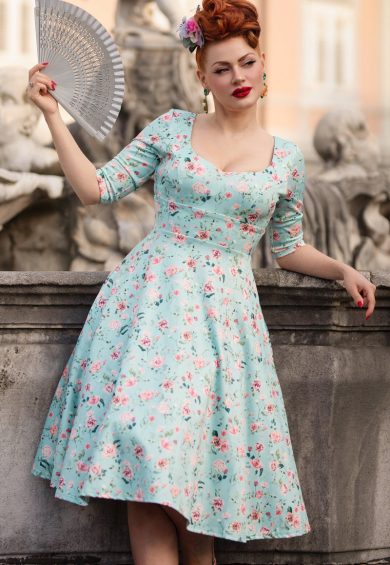 Scarlette Rose Baby Blue Midi Dress – Dresses | Kitty Darling