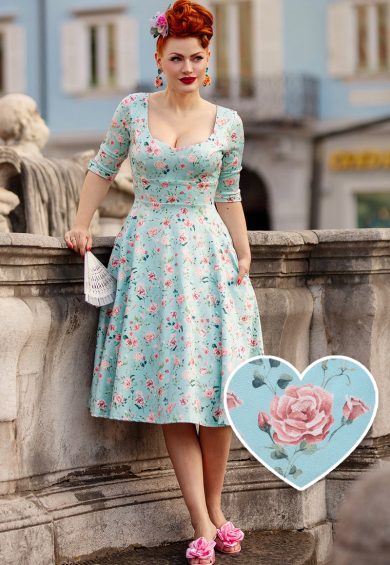 Scarlette Rose Baby Blue Midi Dress – Shop now at Kitty Darling