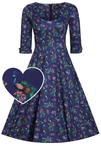 Scarlette Peacock in Purple Long-Sleeved Formal Dress – Dresses | Kitty Darling