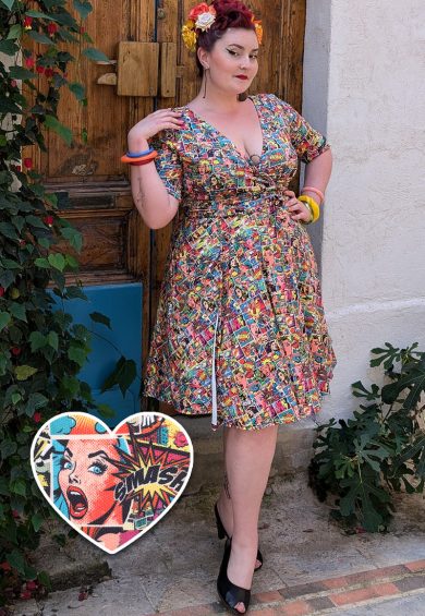 Matilda Comic Wrap Dress – Shop now at Kitty Darling