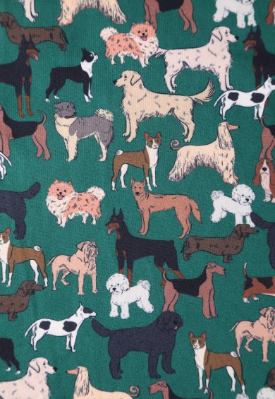 Matilda Green Knit Vintage-Inspired Dog Print Wrap Dress – Dresses | Kitty Darling