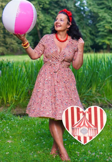 Matilda Circus Red Striped Wrap Dress – Shop now at Kitty Darling