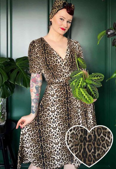 Matilda Cheetah Print Knit Wrap Dress – Shop now at Kitty Darling