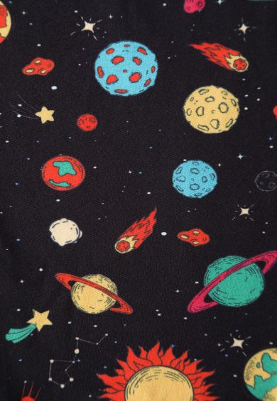 Billie Black Long Sleeved Solar System Print Flared Dress – Dresses | Kitty Darling