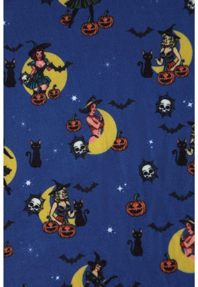 Billie Blue Pinup Witch Long Sleeved Dress – Dresses | Kitty Darling