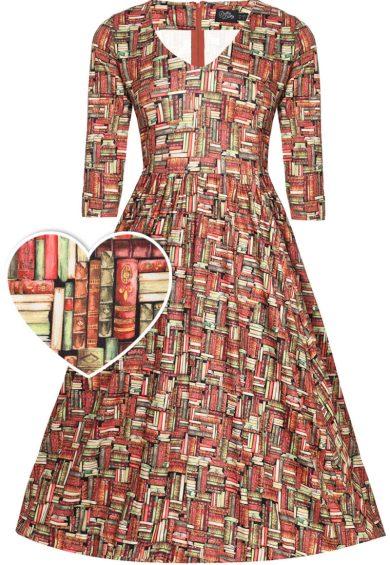 Billie Long Sleeved Book Print Dress – Dresses | Kitty Darling