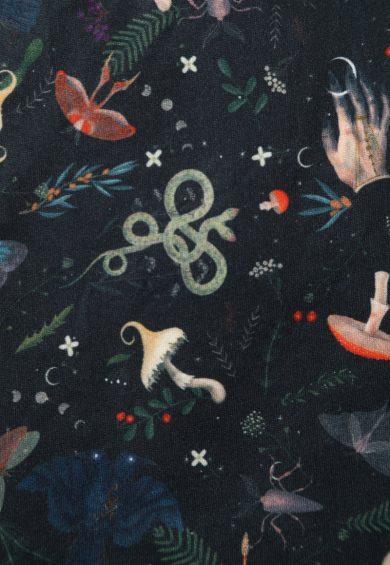 Billie Long Sleeved Dress in Dark Green Mystical Forest Print – Dresses | Kitty Darling