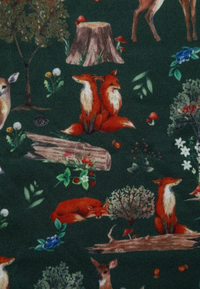 Billie Long Sleeved Dark Green Woodland Print Dress – Dresses | Kitty Darling