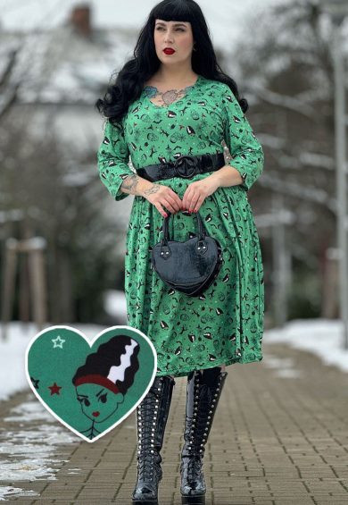 Billie Frankenstein & the Bride Print Long Sleeved Dress – Shop now at Kitty Darling