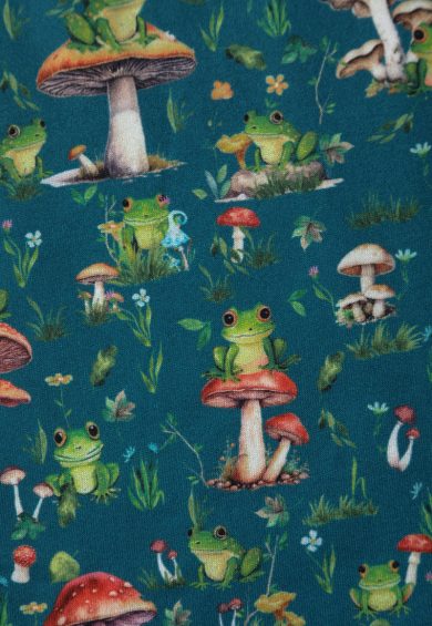 Billie Long Sleeved Dress in Green Frog & Mushroom Print – Dresses | Kitty Darling