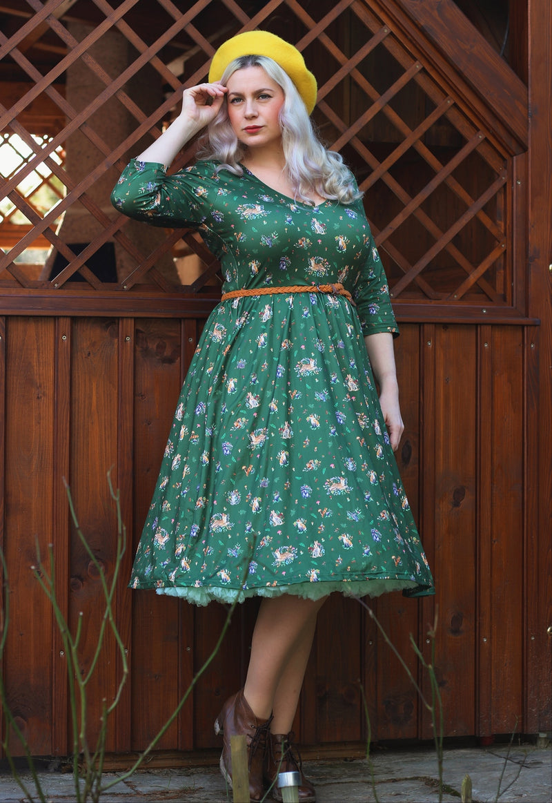 Billie Green Woodland Print Long Sleeved Dress Billie Green Woodland Print Long Sleeved Dress Shop now at Kitty Darling